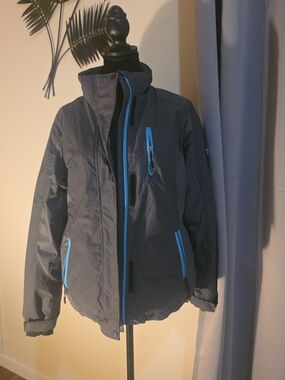 Women's Swiss Alps fleeced gray/blue windbreaker jacket Size S